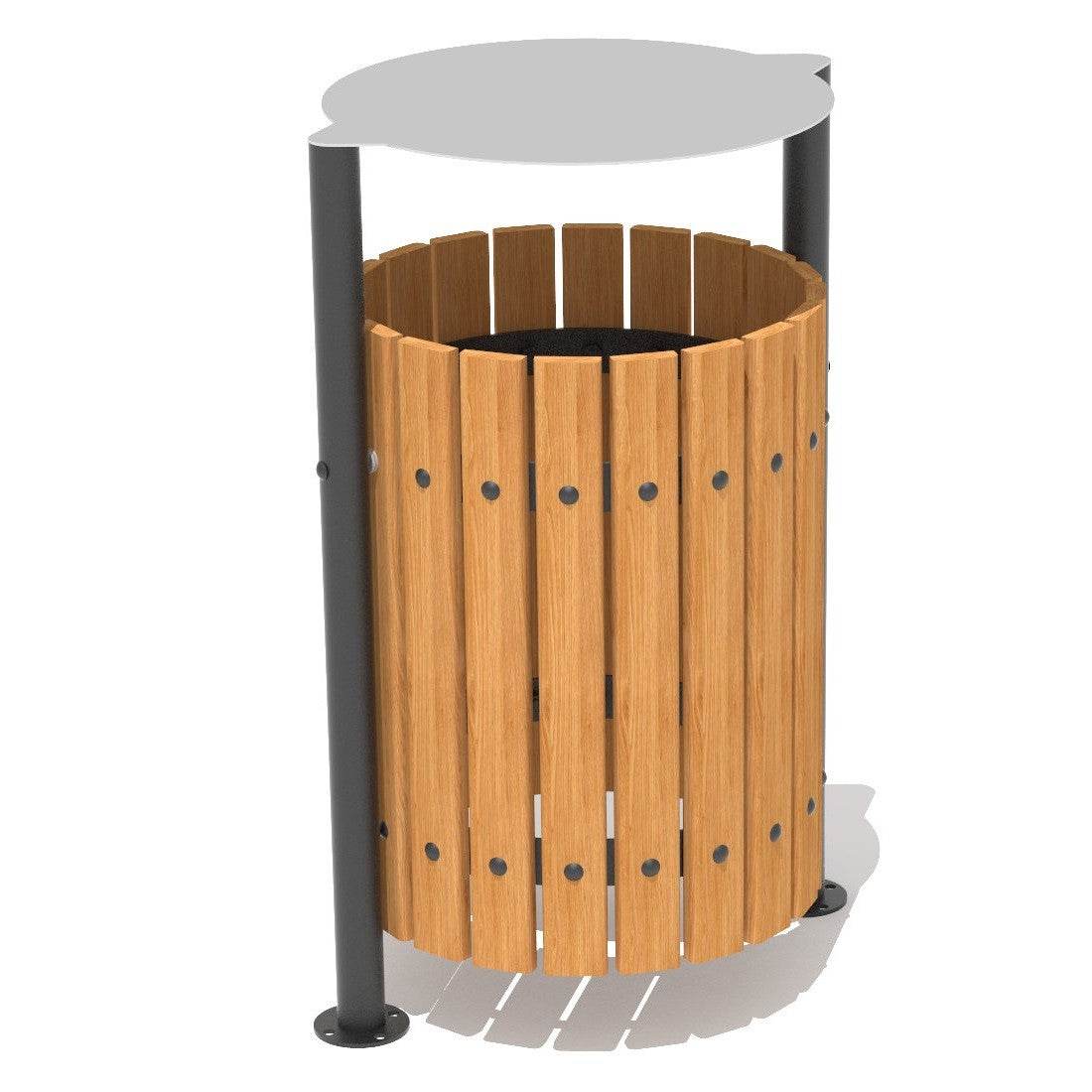 Basurero Madera Redondo - playplaza.uy