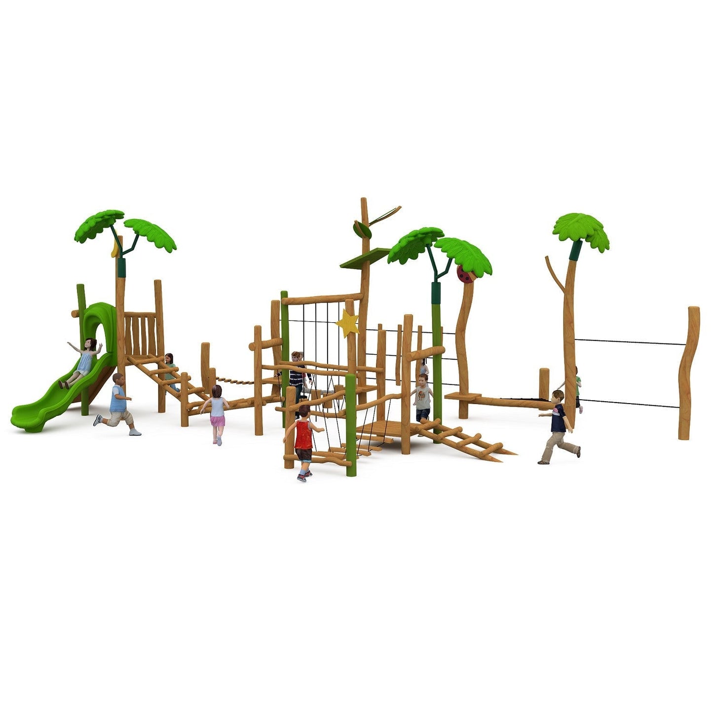 Juego Interactivo Madera D-Juegos de Cuerda-HBFY1583-Juegos Plaza Madera-Play Plaza Uruguay