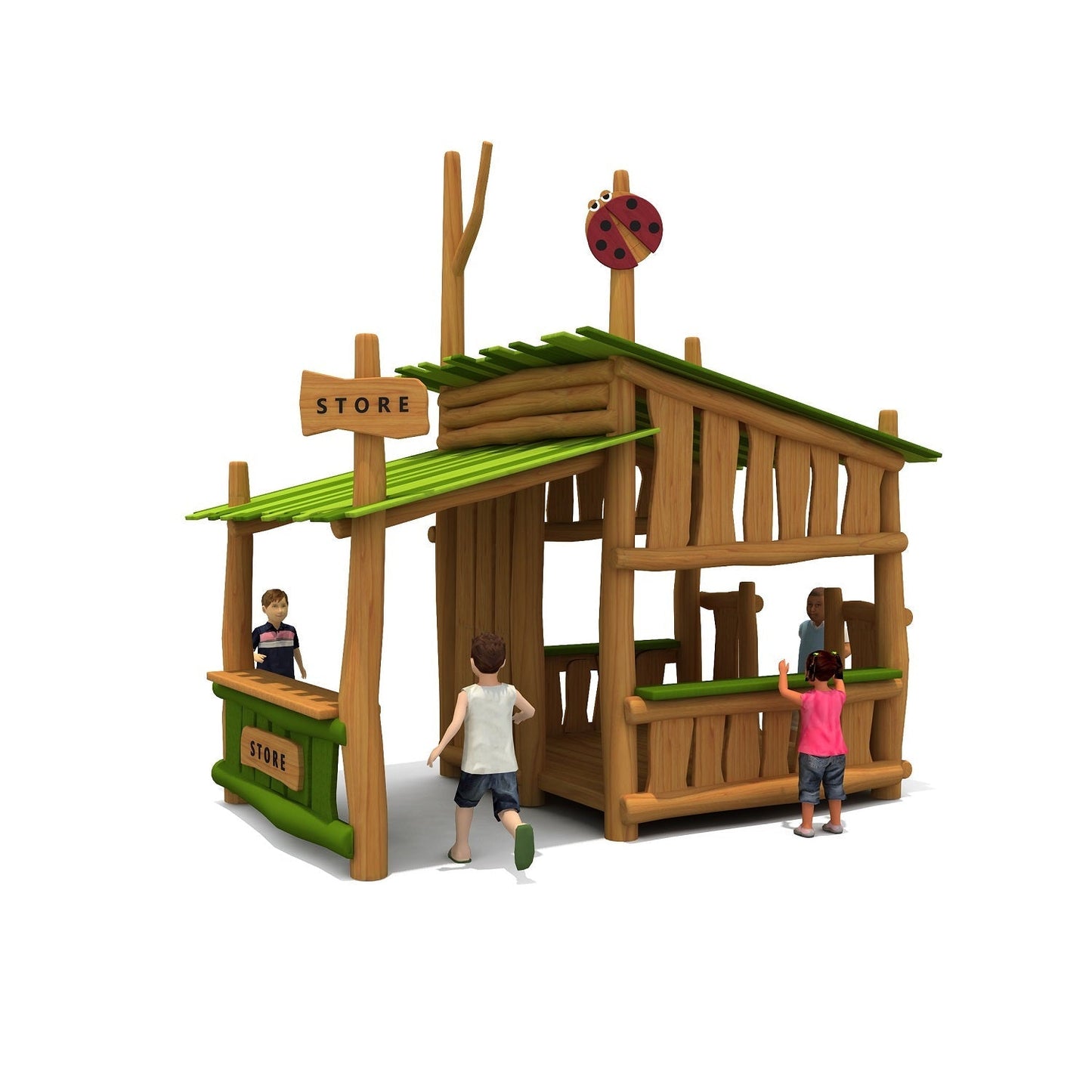 Juego Madera Casita-Línea Casitas-HBFY1601-Juegos Plaza Madera-Play Plaza Uruguay